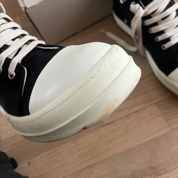 Rick Owens Black and White Men's Sneakers - Picture 3 of 4